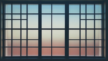 Minimalist and modern design of indoor window frame in abstract art style.