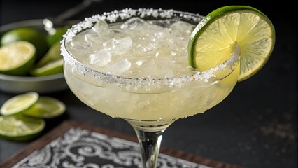 Classic lime daiquiri with a salted rim and lime garnish