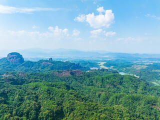 Beautiful sunrise at Changlao Peak of Danxia Mountain in Shaoguan, Guangdong