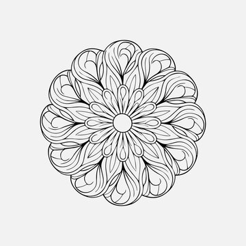 recommend clip art: Circular pattern in mandala with flowers for Henna, Mehndi, tattoo, and decoration. Outline doodle hand draw vector illustration. 