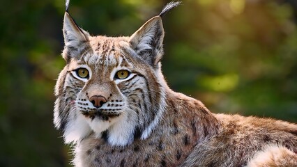 The Balkan Lynx (Lynx lynx balcanicus), a critically endangered subspecies of the Eurasian lynx, is captured in its natural environment