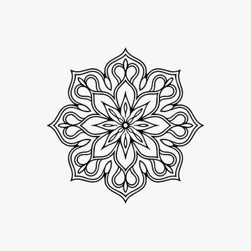 recommend clip art: Circular pattern in mandala with flowers for Henna, Mehndi, tattoo, and decoration. Outline doodle hand draw vector illustration. 