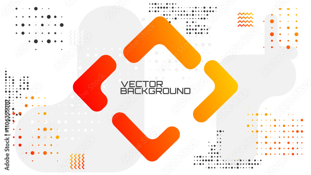Poster vector illustration. abstract horizontal background. geometry shape elements. halftone style design.