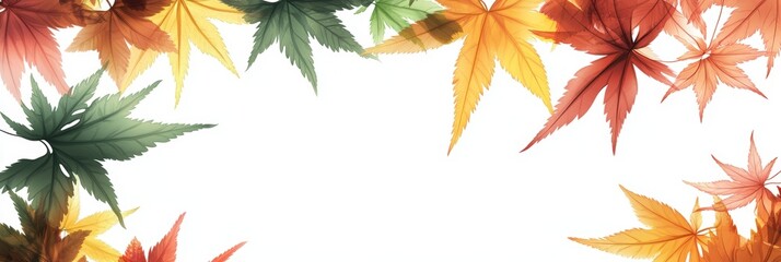 Colorful Fall foliage background. Seasonal theme for greeting card background.