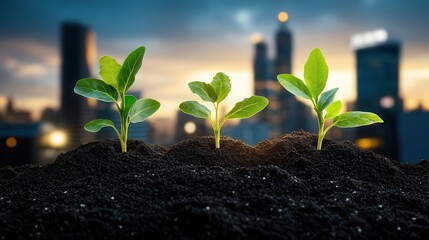 Urban initiatives creating sustainable food systems with rooftop gardens selective focus, urban theme, whimsical, Silhouette, rooftop garden backdrop