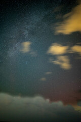 sky with clouds and stars 