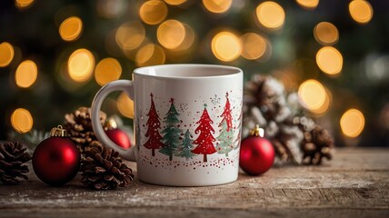 Christmas mug interior background