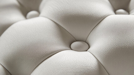 Elegant Off White Upholstery Texture Buttoned Fabric Detail