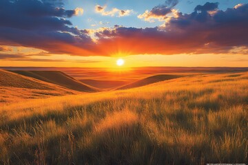 Obraz premium Great plains sunset