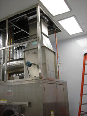 Industrial Stainless Steel Air Handling Unit with Ductwork in a Pharmaceutical Cleanroom