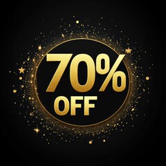 3D golden metallic sale discount text.