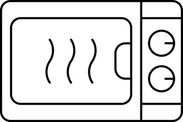 Microwave or electric oven icon. Simple line microwave oven icon. Kitchen appliance icon. Simple electric oven vector icon for app, web design and infographics. Microwave Oven outline from household