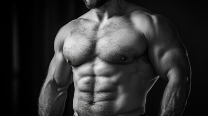 A man with a large chest and hairy arms