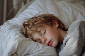 A child asleep in his bedroom, great for family or kids' photography themes