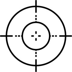 Crosshair gun sight vector icons set. Bullseye, target or aim symbol. Futuristic aim pointer. Military rifle scope, shooting mark sign. Targeting, aiming. Archery, hunting vector. Game UI element.
