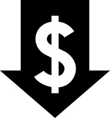Currency Exchange. Currency exchange rate icon. Stock market. Cost reduction. Cost increase icon. Price reduced, discount icon. Financial or business sign