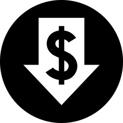 Currency Exchange. Currency exchange rate icon. Stock market. Cost reduction. Cost increase icon. Price reduced, discount icon. Financial or business sign