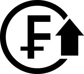 Currency Exchange. Currency exchange rate icon. Stock market. Cost reduction. Cost increase icon. Price reduced, discount icon. Financial or business sign