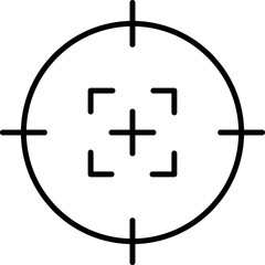 Crosshair gun sight icons set. Cross hairs. Bullseye, target or aim symbol. Futuristic aim pointer. Military rifle scope, shooting mark sign. Targeting, aiming. Archery, hunting. Game UI element