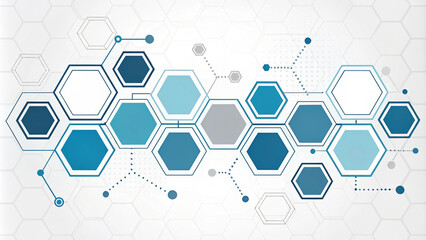 Hexagons pattern. Geometric abstract background with simple hexagonal elements. Medical, technology or science design.
