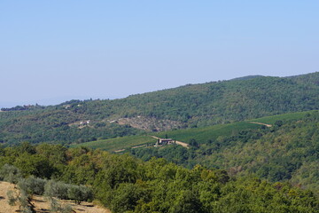 landscape with mountains and blue sky