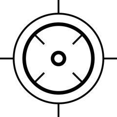 Crosshair gun sight icons set. Cross hairs. Bullseye, target or aim symbol. Futuristic aim pointer. Military rifle scope, shooting mark sign. Targeting, aiming. Archery, hunting. Game UI element