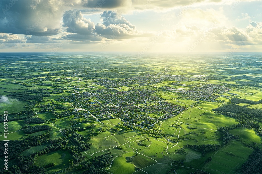 Poster this aerial image highlights land with network markers outlining disaster-resilient infrastructure a