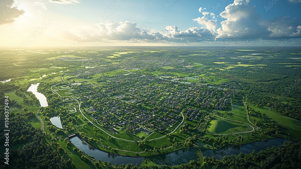 Poster this aerial image highlights land with network markers outlining disaster-resilient infrastructure a