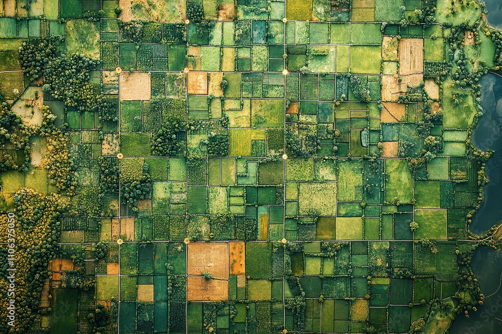 Poster this aerial image highlights land with network markers outlining disaster-resilient infrastructure a