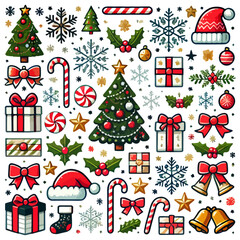 Christmas Elements Pattern Decoration Vector