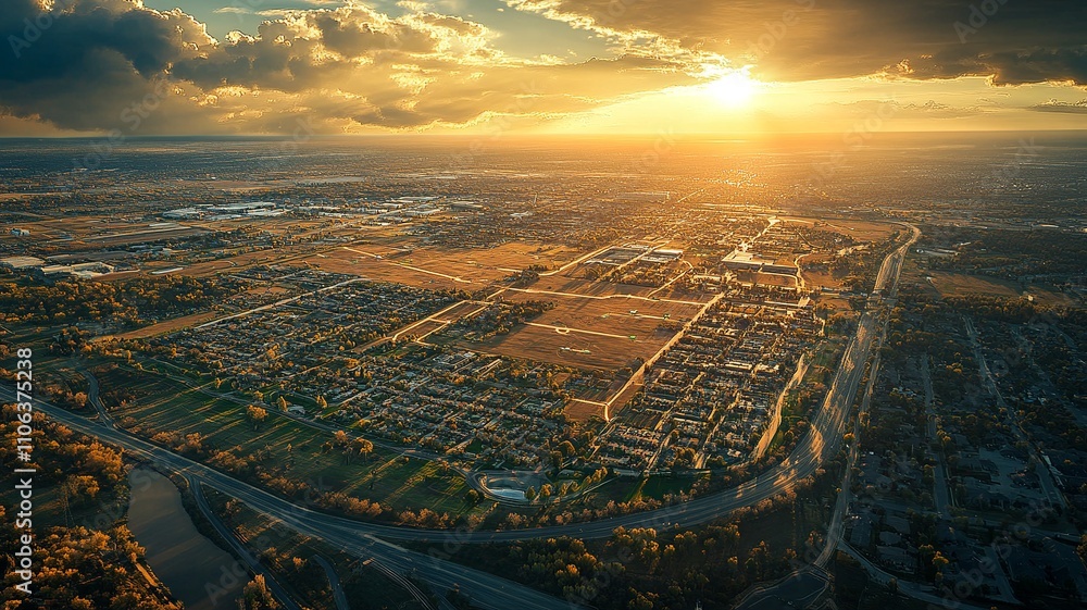 Poster this aerial image highlights land with network markers outlining disaster-resilient infrastructure a