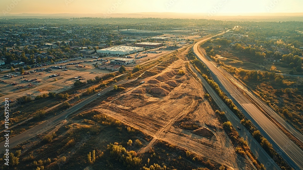 Poster this aerial image highlights land with network markers outlining disaster-resilient infrastructure a