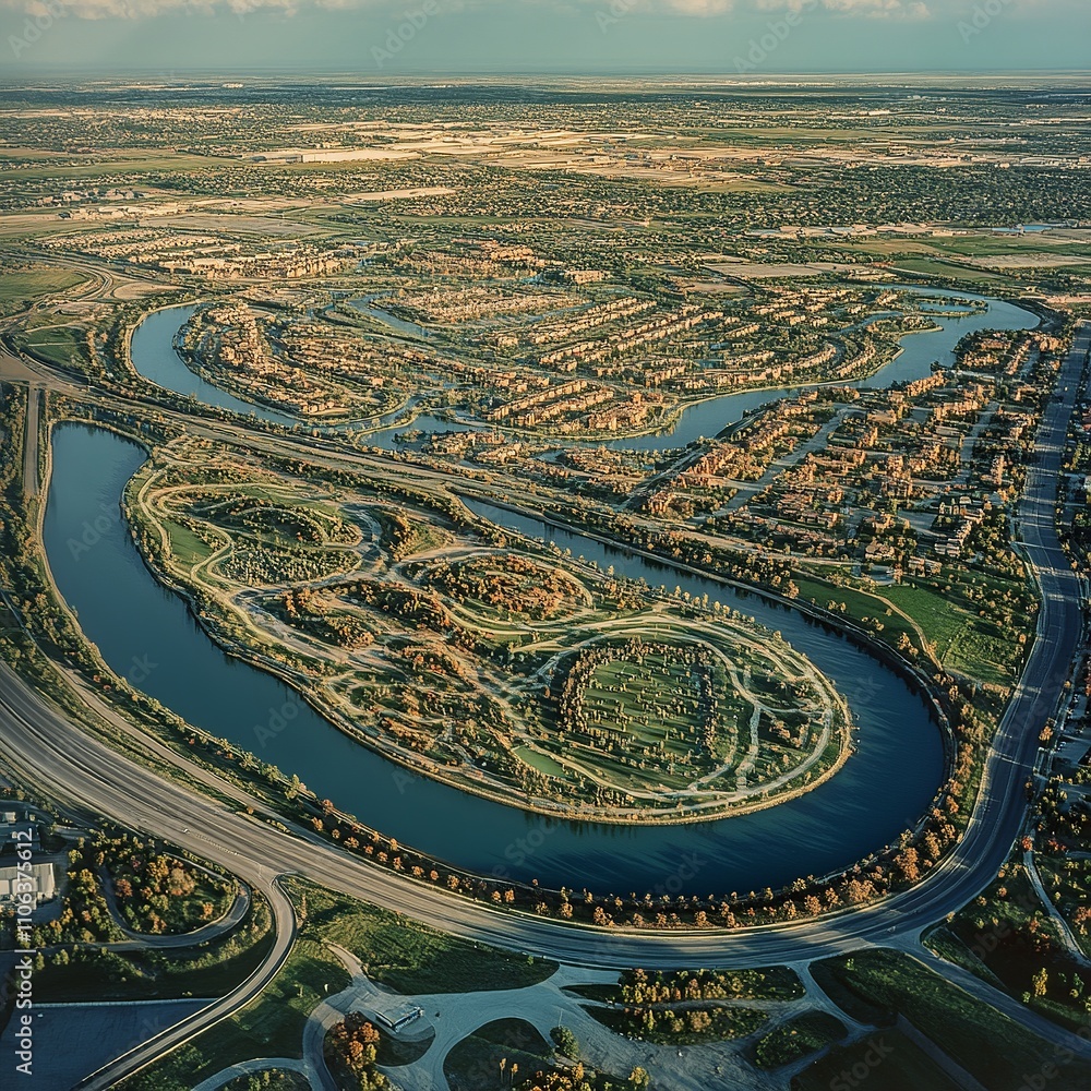 Poster this aerial image highlights land with network markers outlining disaster-resilient infrastructure a
