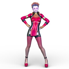 サイバーウーマン　3DCGレンダリング