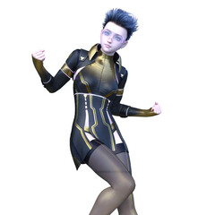 サイバーウーマン　3DCGレンダリング
