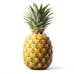 Fototapeta premium A vibrant and fresh pineapple on a clean, white background, symbolizing tropical fruit flavors and healthy eating. Perfect for culinary, health, and lifestyle themes.