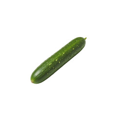 Fresh green cucumber with waxy surface and raised ridges on neutral background