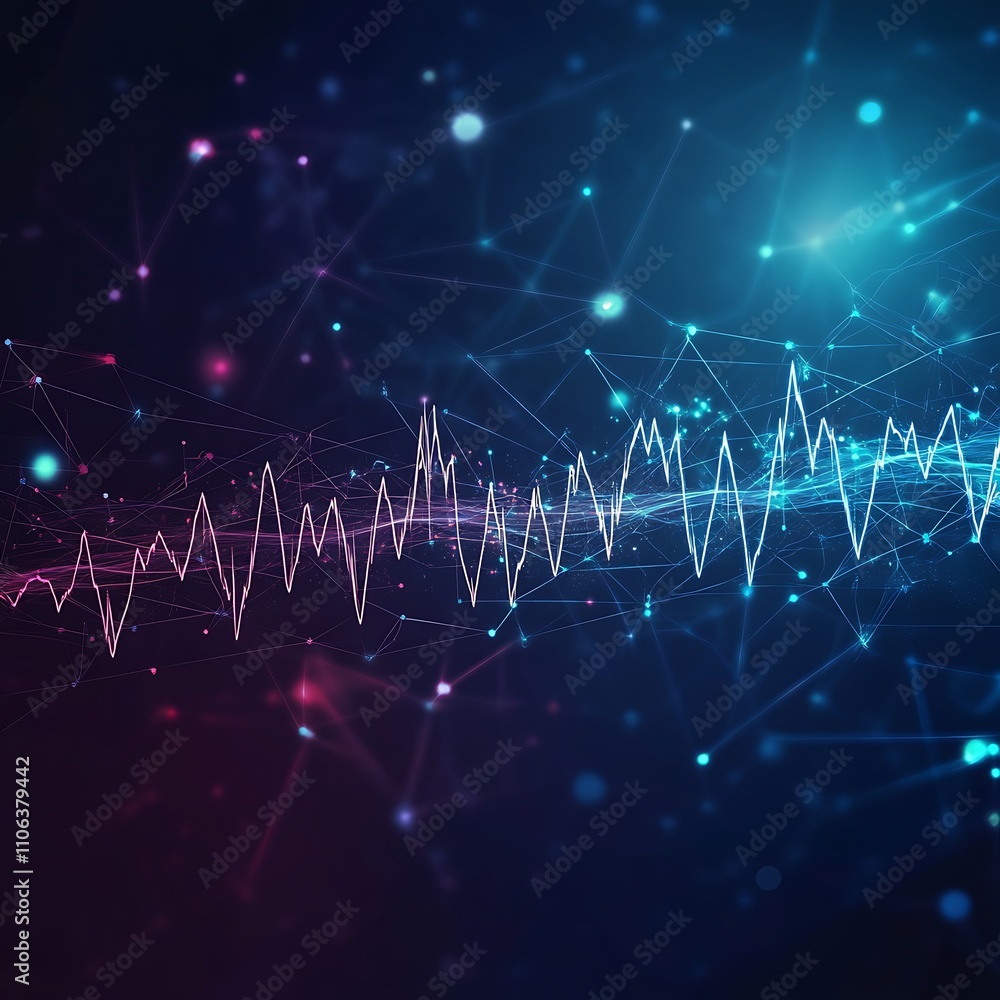Poster digital ecg pulse wave graphics with modern touch image