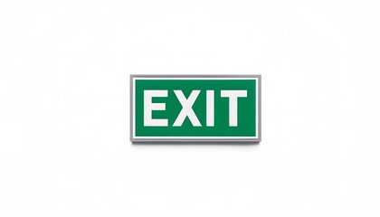 Exit Sign Shape Rectangle Color Green with White Text Exit Background White