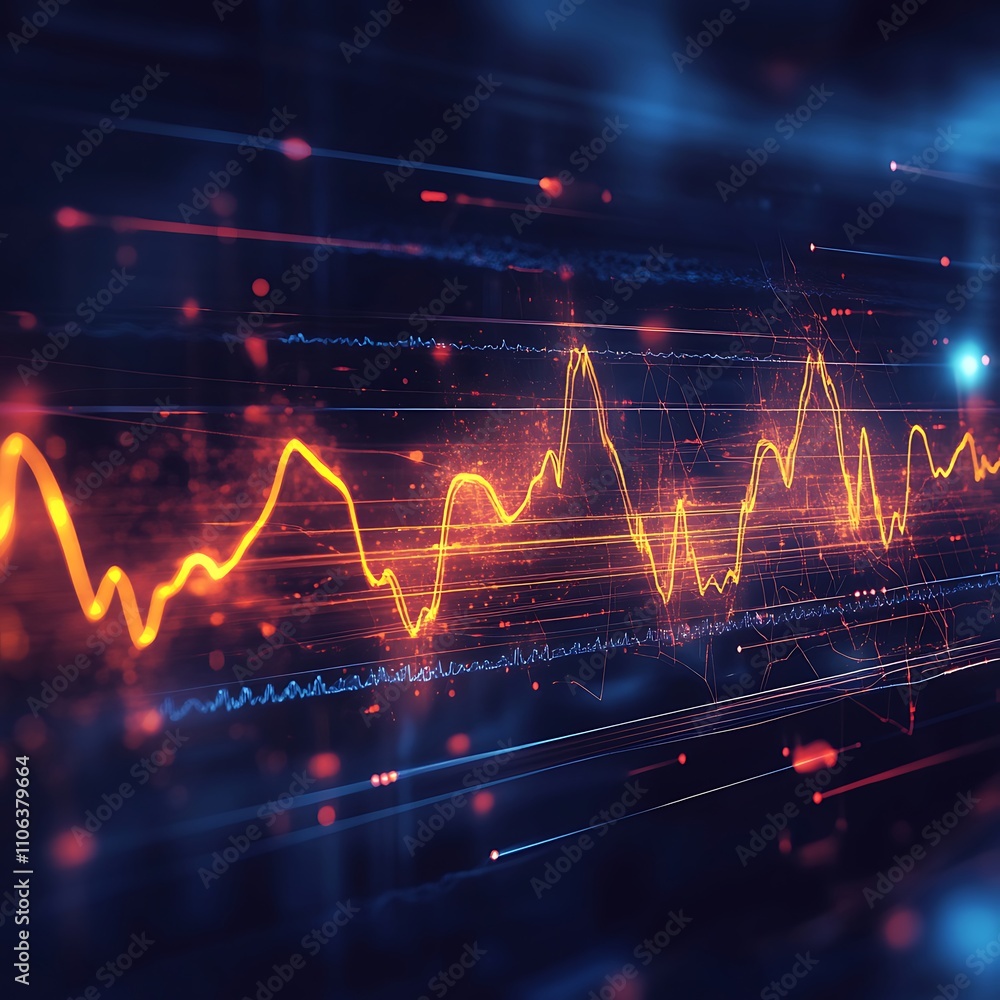 Poster digital pulse wave ecg graphics modern design image