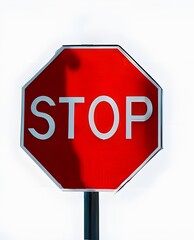 Obraz premium Stop Traffic Signal on White Background