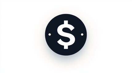 Fototapeta premium A bold dollar sign icon inside a circular frame on a blue background
