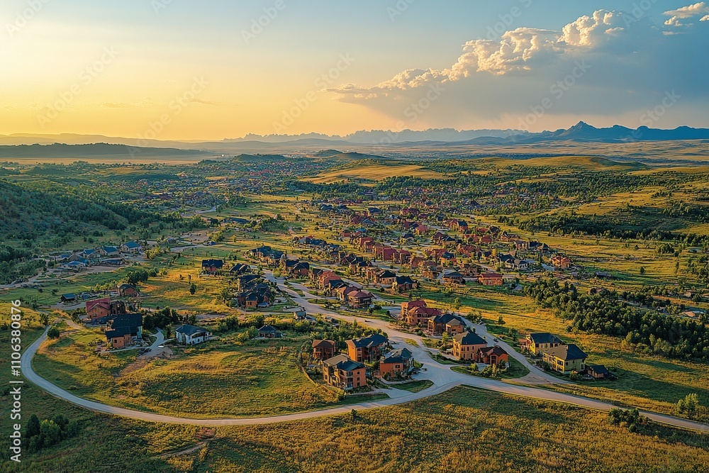 Poster this aerial image highlights land with network markers outlining disaster-resilient infrastructure a