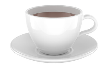 Cup of coffee or tea, 3D rendering isolated on transparent background