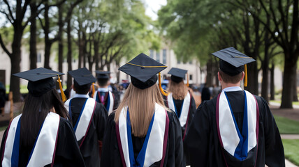 Graduation ceremony brings together students celebrating their achievements under the bright sky