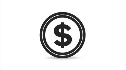 Obraz premium A bold dollar sign icon surrounded by a circular frame on a white background