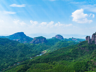 Summer scenery of Bazhai in Danxia Mountain, Shaoguan, Guangdong