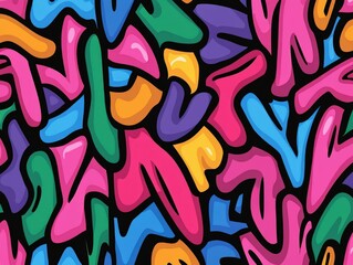 Vibrant abstract pattern showcasing colorful shapes and lines