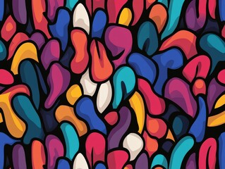 Naklejka premium Colorful abstract shapes create vibrant artistic design