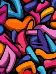 Obraz premium Vibrant abstract shapes in bold colors create dynamic artwork